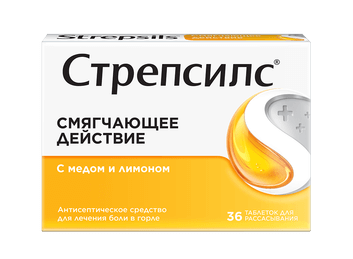 Стрепсилс® с Медом и Лимоном
(таблетки, 36 шт)