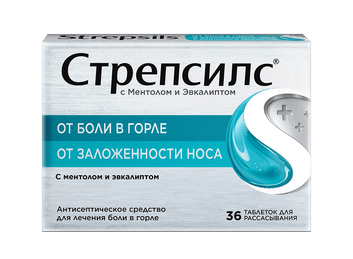 Стрепсилс® С ментолом и эвкалиптом (таблетки, 36 шт)